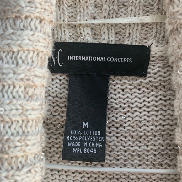 International Concepts “sparkle me up” heavy‎  shawl sequin cardigan - Picture 4 of 5